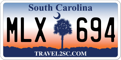 SC license plate MLX694