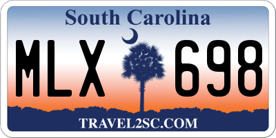 SC license plate MLX698