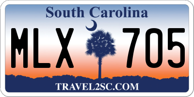 SC license plate MLX705