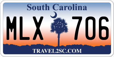 SC license plate MLX706