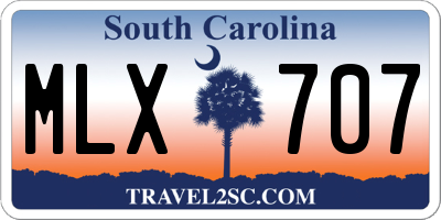 SC license plate MLX707