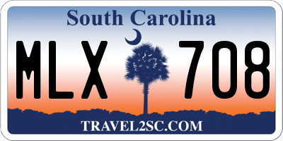 SC license plate MLX708