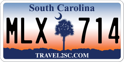 SC license plate MLX714