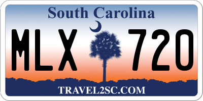 SC license plate MLX720