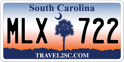 SC license plate MLX722