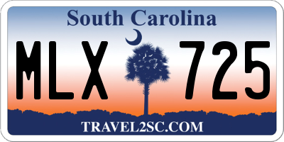 SC license plate MLX725