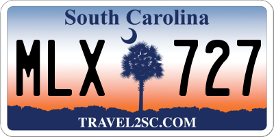 SC license plate MLX727