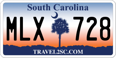 SC license plate MLX728