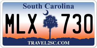SC license plate MLX730