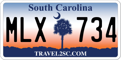 SC license plate MLX734