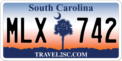 SC license plate MLX742