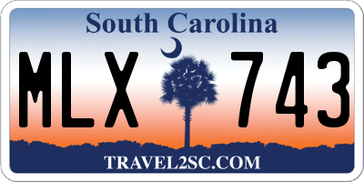 SC license plate MLX743