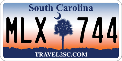 SC license plate MLX744
