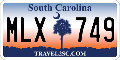 SC license plate MLX749