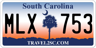 SC license plate MLX753