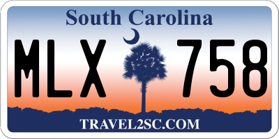 SC license plate MLX758