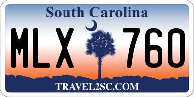 SC license plate MLX760