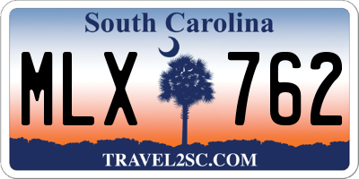 SC license plate MLX762