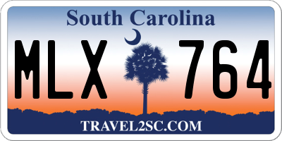 SC license plate MLX764