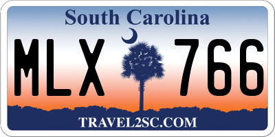 SC license plate MLX766