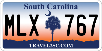 SC license plate MLX767