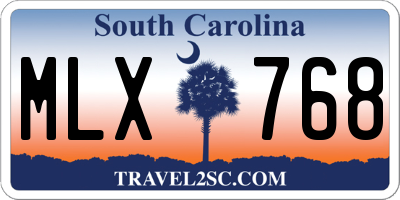 SC license plate MLX768