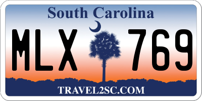 SC license plate MLX769