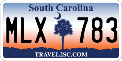 SC license plate MLX783