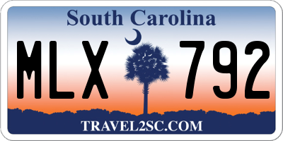 SC license plate MLX792