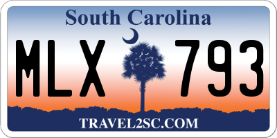 SC license plate MLX793