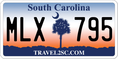 SC license plate MLX795