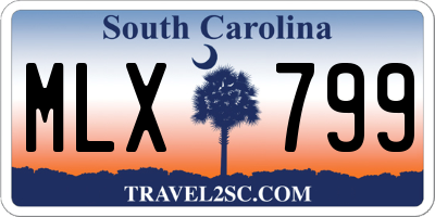 SC license plate MLX799