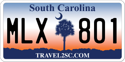 SC license plate MLX801