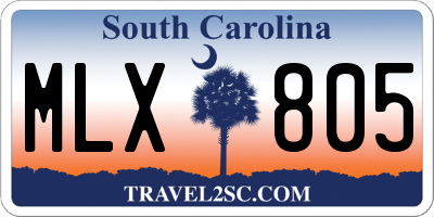 SC license plate MLX805