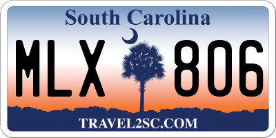 SC license plate MLX806