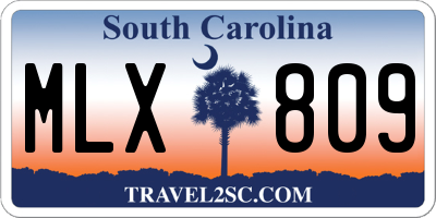 SC license plate MLX809