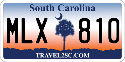 SC license plate MLX810