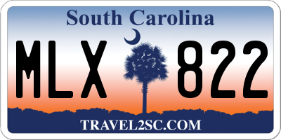 SC license plate MLX822