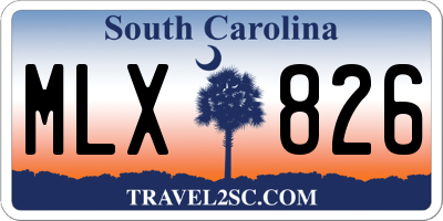 SC license plate MLX826