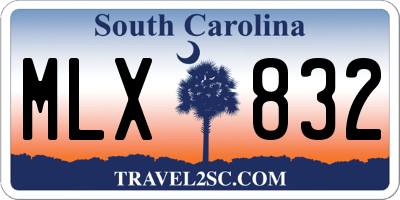 SC license plate MLX832