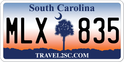 SC license plate MLX835