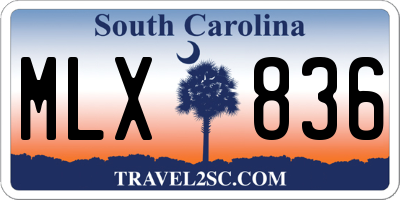 SC license plate MLX836