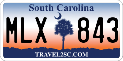 SC license plate MLX843