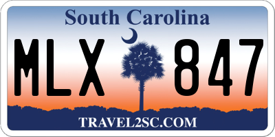 SC license plate MLX847