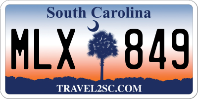SC license plate MLX849