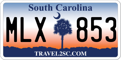 SC license plate MLX853