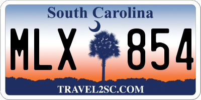 SC license plate MLX854