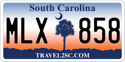 SC license plate MLX858