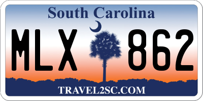 SC license plate MLX862