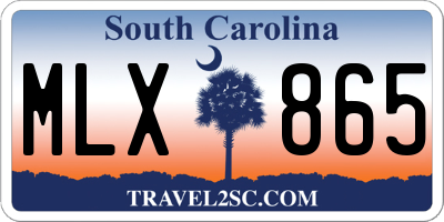 SC license plate MLX865